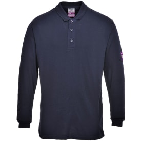 Portwest FR langærmet polo T-shirt, Mørk Marine, L