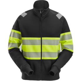 Snickers sweatjakke 2834, Sort/Hi-Vis Gul, 4XL