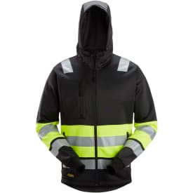 Snickers hættetrøje 8038, Sort/Hi-Vis Gul, XL