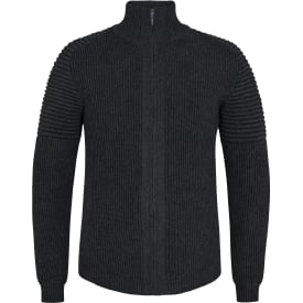 Engel Extend windbreaker strikcardigan, Mørk Gråmeleret, 6XL