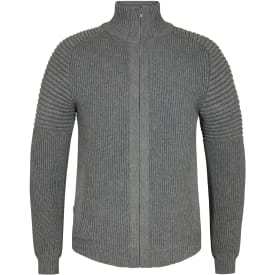 Engel Extend windbreaker strikcardigan, Gråmeleret, 2XL