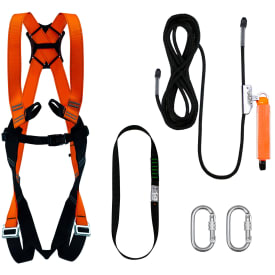 Fall Safe BASIC 1 faldsikringssæt med 10m reb, Sort/Orange, ONESIZE