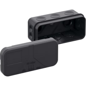 Membranboks 2K-Mini-L/SW, svart, uten terminaler, 43 x 89 x 38 mm
