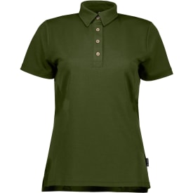 Pitch Stone Tech Wool dame polo T-shirt, Olive, S