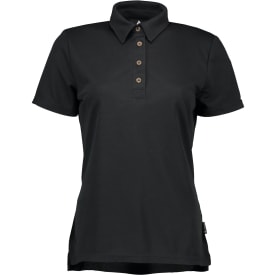 Pitch Stone Tech Wool dame polo T-shirt, Black, L