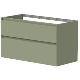 Korsbakken Loft servantskap, med 2 skuffer, soft-close, 99x46 cm, savannah green