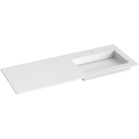 Korsbakken Corian møbelservant, høyre, flat bunn, 120x46,5 cm, hvit matt