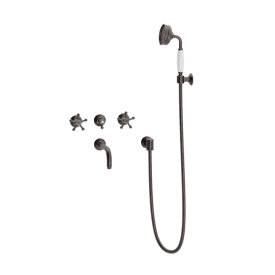 Toni Christiansborg kararmatur med brusesæt, bruneret messing