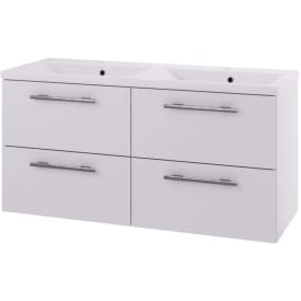 Linn Bad Ingrid servantskap, 4 Skuffer, dobbel, 120x45,3x57 cm, hvit matt