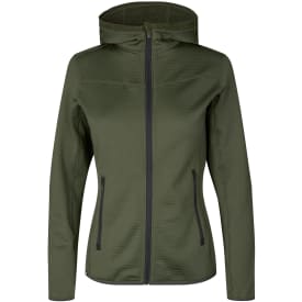 ID Stretch Komfort dame fleecetrøje, Olivengrøn, 3XL