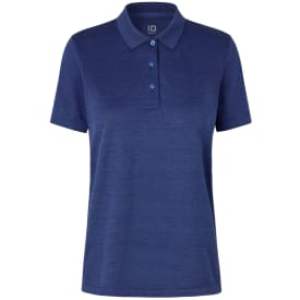 ID Active dame polo T-shirt, Navy melange, 2XL