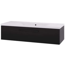 Linn Bad Ingrid servantskap, 1 skuff, 120x45,3x28,5 cm, sort eik