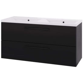 Linn Bad Ingrid servantskap, 2 skuffer, høyre, 120x45,3x57 cm, sort eik