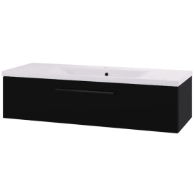 Linn Bad Ingrid servantskap, 1 skuff, 120x45,3x28,5 cm, sort matt
