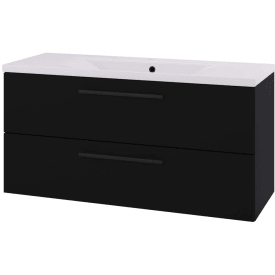 Linn Bad Ingrid servantskap, 2 skuffer, venstre, 120x45,3x57 cm, sort matt