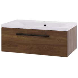 Linn Bad Ingrid servantskap, 1 skuff, 80x45,3x28,5 cm, mørk eik