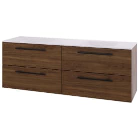 Linn Bad Ingrid servantskap, 4 Skuffer, dobbel, 160x45,3x57 cm, mørk eik