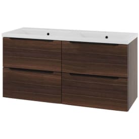 Linn Bad Mari servantskap, 4 skuffer, 120x45,6x57 cm, dobbel, valnøtt