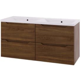 Linn Bad Emma servantskap, 4 Skuffer, dobbel, 120x45,7x57 cm, mørk eik