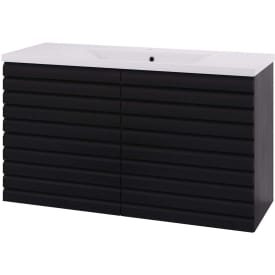 Linn Bad Selma servantskap, 2 Skuffer, 120x45,7x66,8 cm, sort eikestav