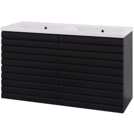 Linn Bad Selma servantskap, 2 Skuffer, dobbel, 120x45,7x66,8 cm, sort eikestav