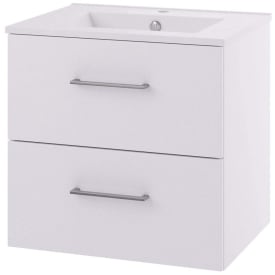 Linn Bad Hilde Møbelpakke, 2 skuffer, 60x46x59,8 cm, med servant, hvit matt