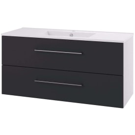 Linn Bad Hilde Møbelpakke, 2 skuffer, 120x46x59,8 cm, med servant, sort matt