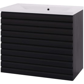 Linn Bad Selma servantskap, 2 Skuffer, 80x45,7x66,8 cm, sort eikestav