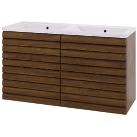 Linn Bad Selma servantskap, 2 Skuffer, dobbel, 120x45,7x66,8 cm, mørk eikestav