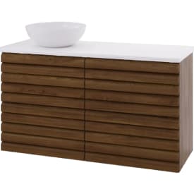 Linn Bad Selma servantskap, 2 skuffer, venstre, 120x45,7x66,8 cm, mørk eikestav