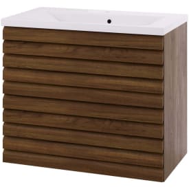 Linn Bad Selma servantskap, 2 Skuffer, 80x45,7x66,8 cm, mørk eikestav