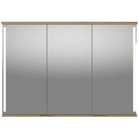 Linn Bad Sogn speilskap med integret led lys, 120x84x18 cm, eikefolie