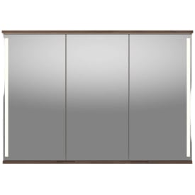 Linn Bad Sogn speilskap med integret led lys, 120x84x18 cm, valnøtt