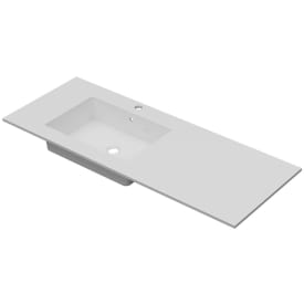 Linn Bad Corianplate med EIR servant, 140x46 cm, uten overløp, venstre, hvit matt