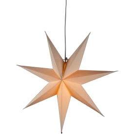 Konstmide pappersstjärna med ljus, 60 cm, vit