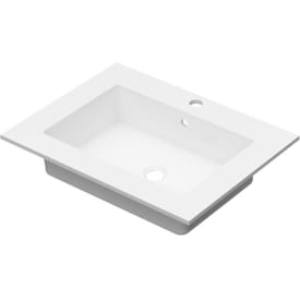 Linn Bad Corianplate med EIR servant, 60x46 cm, uten overløp, senter, hvit matt