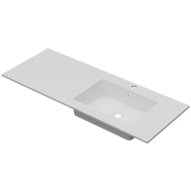 Linn Bad Corianplate med EIR servant, 140x46 cm, uten overløp, høyre, hvit matt