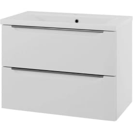 Linn Bad Mari servantskap, 2 skuffer, 80x45,6x57 cm, senter, hvit matt