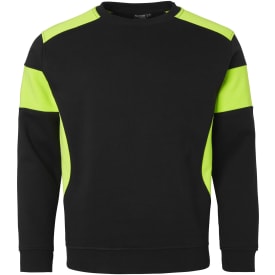 Top Swede sweatshirt 221, Sort/Hi-Vis Gul, L