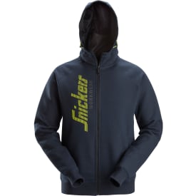 Snickers Logo hættetrøje med lynlås 2846, Navy, 2XL