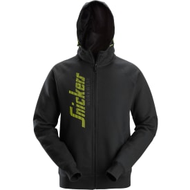 Snickers Logo hættetrøje med lynlås 2846, Black, XL