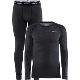 Craft Core baselayersæt med merinould, Sort melange, 2XL