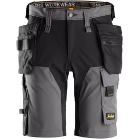 Snickers AllroundWork håndværkershorts 6175 full stretch, Steel Grey/Black, 50