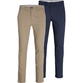 Jack & Jones JPSTMARCO JJDAVE 2-Pak chinos, Beige/Navy Blazer, 32/30