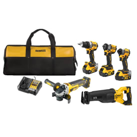 DeWalt 18V XR DCK509P3-QW kombosæt med 5 maskiner, 3 stk. 18V x 5.0 Ah