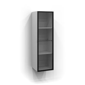 Svedbergs dør til høyskap vitrine, 35x120 cm, sort matt/røkfarget glass