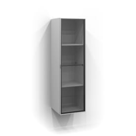Svedbergs dør til høyskap vitrine, 35x120 cm, alu matt/røkfarget glass