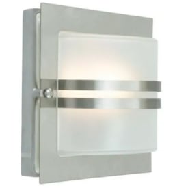 Norlys Bern vegglampe, LED max 9W, frostet glass, rustfritt stål