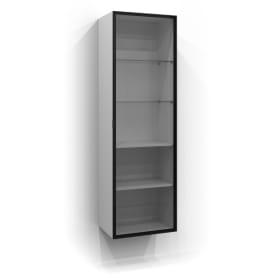 Svedbergs dør til høyskap vitrine, 50x160 cm, sort matt/røkfarget glass