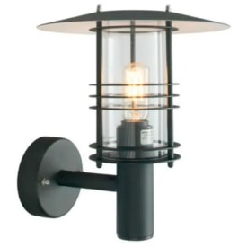 Norlys Stockholm vegglampe, LED max 9W, klart glass, sort